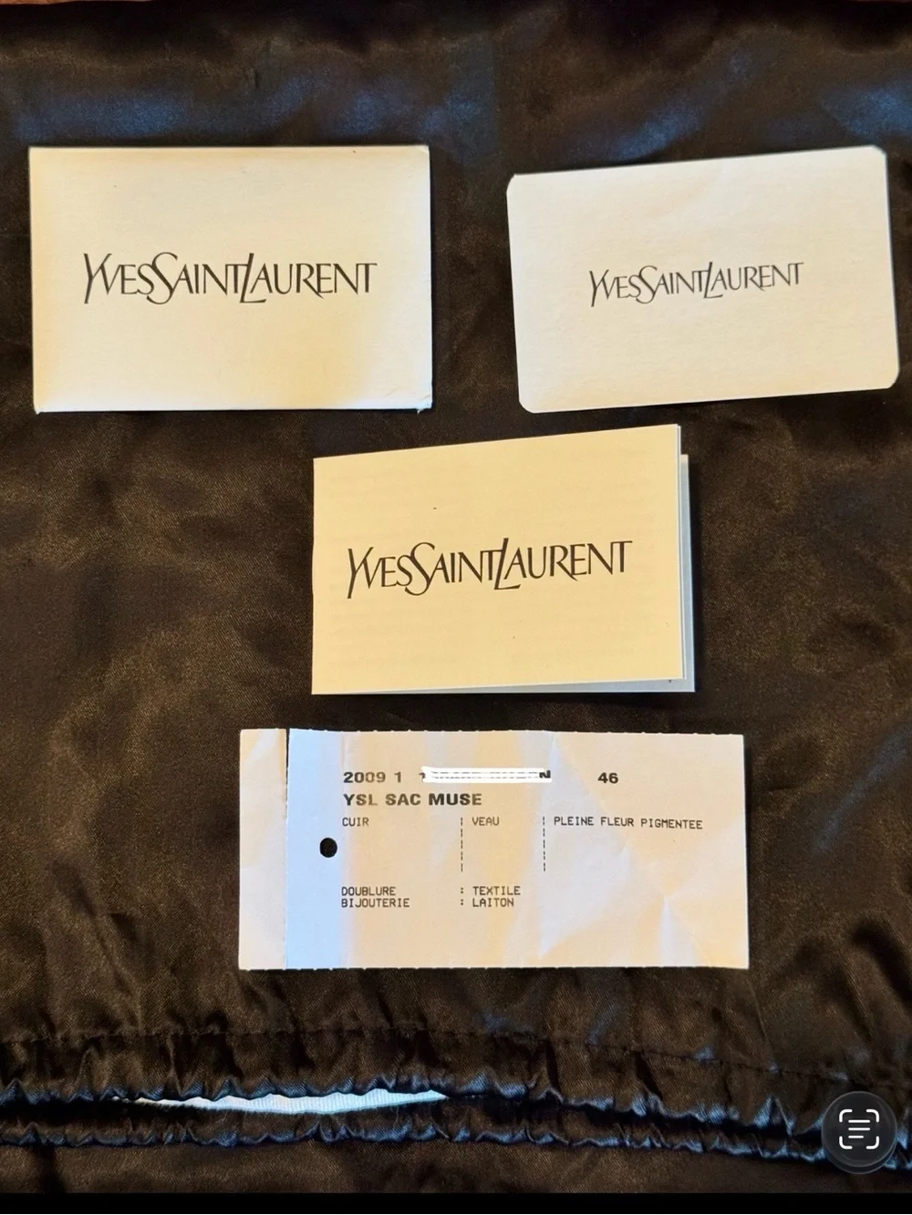 YSL Yves Saint Laurent Muse Sac Large Silver Metallic Leather Bag 2009 Authentic